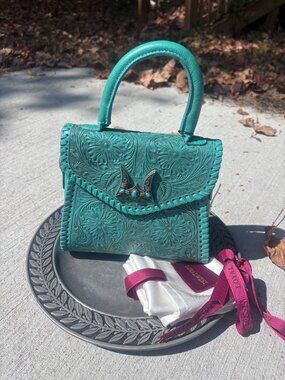 Loyal West Teal Leather Purse w/ Shoulder Strap - NWT SS25